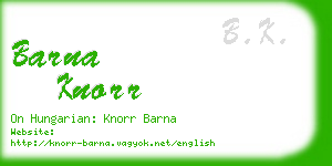 barna knorr business card